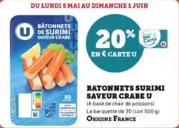 Super U Batonnets surimi saveur crabe u offre