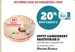 Super U Petit camembert pasteurise u offre
