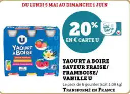 Super U Yaourt a boire saveur fraise framboise vanille u offre
