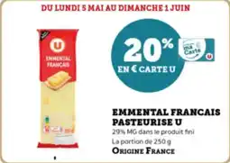 Super U Emmental francais pasteurise u offre