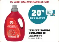 Super U Lessive liquide couleurs 30 lavages u offre