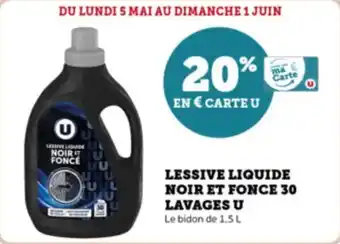 Super U Lessive liquide noir et fonce 30 lavages u offre