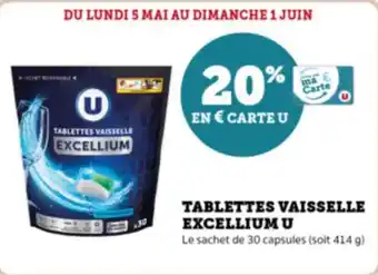 Super U Tablettes vaisselle excellium u offre
