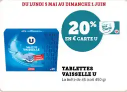 Super U Tablettes vaisselle u offre