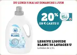 Super U Lessive liquide blanc 30 lavages u offre
