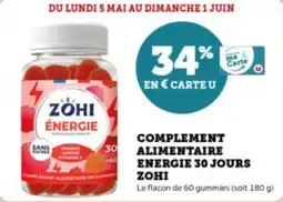 Super U Complement alimentaire energie 30 jours zohi offre