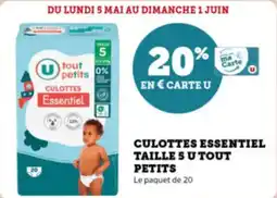 Super U Culottes essentiel taille 5 u tout petits offre