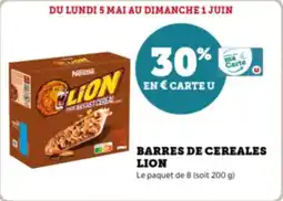 Super U Barres de cereales lion offre