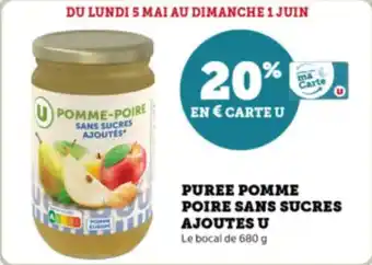 Super U Puree pomme poire sans sucres ajoutes u offre
