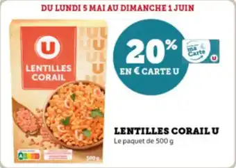Super U Lentilles corail u offre