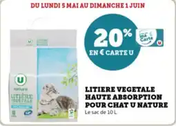 Super U Litiere vegetale haute absorption pour chat u nature offre