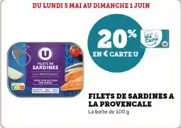 Super U Filets de sardines a la provencale offre
