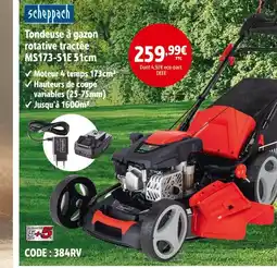 Screwfix SCHEPPACH Tondeuse à gazon rotative tractée MS173-51E 51cm offre