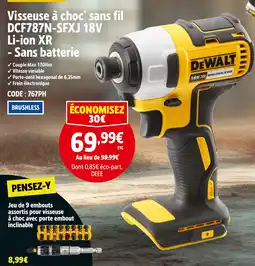 Screwfix DeWalt Visseuse à choc sans fil DCF787N-SFXJ 18V Li-ion XR - Sans batterie offre