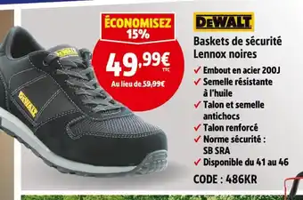 Screwfix DeWalt Baskets de sécurité Lennox noires offre