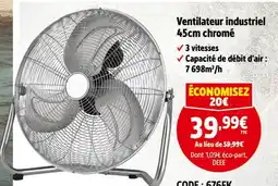 Screwfix Ventilateur industriel 45cm chromé offre