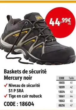 Screwfix site Baskets de sécurité Mercury noir offre