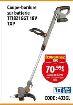 Screwfix Titan Coupe-bordure sur batterie TTI821GGT 18V TXP offre