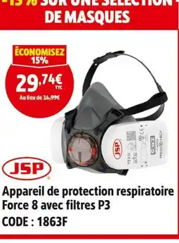 Screwfix JSP Appareil de protection respiratoire Force 8 avec filtres P3 offre