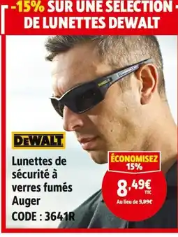 Screwfix Dewalt Lunettes de sécurité à verres fumés Auger offre