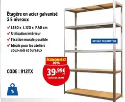 Screwfix Étagère en acier galvanisé à 5 niveaux offre