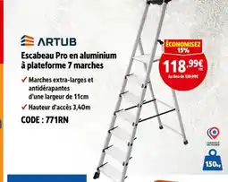 Screwfix ARTUB Escabeau pro en aluminium à plateforme 7 marches offre