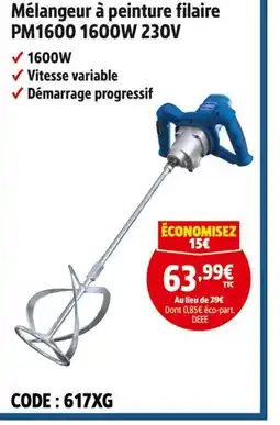 Screwfix Mélangeur à peinture filaire PM1600 1600W 230V offre
