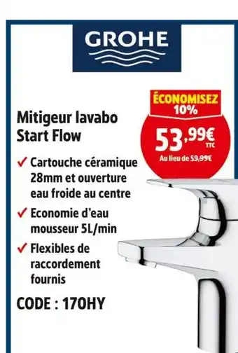 Screwfix Grohe Mitigeur lavabo Start Flow offre