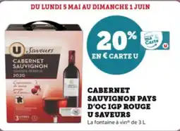 Super U Cabernet sauvignon pays d'oc igp rouge u saveurs offre
