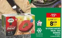 Supeco ISLA MONDIAL 10 steaks hachés halal offre