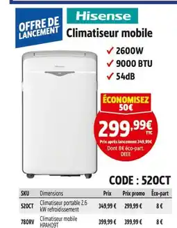 Screwfix HISENSE Climatiseur mobile offre