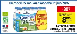 Supeco Candia Lait demi-écrémé Grandlait Bio offre