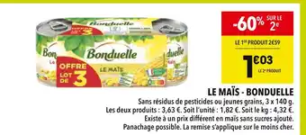 Supeco BONDUELLE Le maïs offre