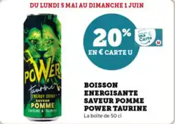 Super U Boisson energisante saveur pomme power taurine offre