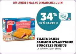Super U Filets panes saumon atlantique surgeles findus offre