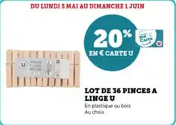 Super U Lot de 36 pinces a linge u offre
