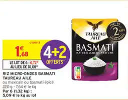 Intermarché Riz micro-ondes basmati taureau aile offre