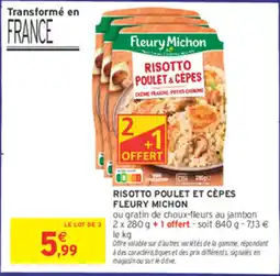 Intermarché Risotto poulet et cepes fleury michon offre