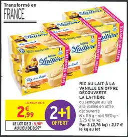 Intermarché Riz au lait à la vanille en offre découverte la laitière offre