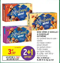 Intermarché Mini cône 4 vanille 4 chocolat extrême offre