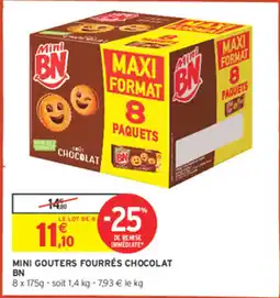 Intermarché Mini gouters fourrés chocolat bn offre