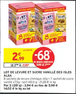 Intermarché Lot de levure et sucre vanillé des isles alsa offre