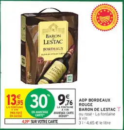 Intermarché Aop bordeaux rouge baron de lestac offre