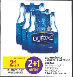 Intermarché Eau minérale naturelle gazeuse quézac offre