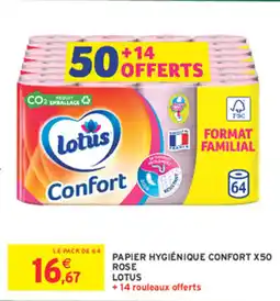 Intermarché Papier hygiénique confort x50 rose lotus offre