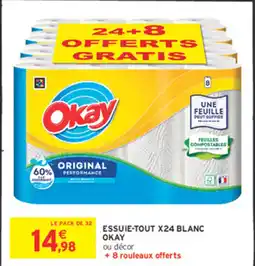 Intermarché Essuie-tout x24 blanc okay offre