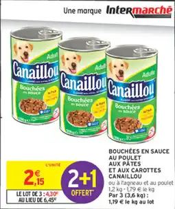 Intermarché Bouchées en sauce au poulet aux pâtes et aux carottes canaillou offre