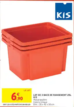 Intermarché Lot de 3 bacs de rangement kis offre