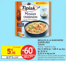 Intermarché Moules à la marinière surgelées tipiak offre