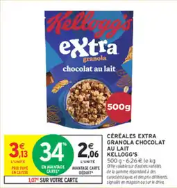 Intermarché Céréales extra granola chocolat au lait kellogg's offre